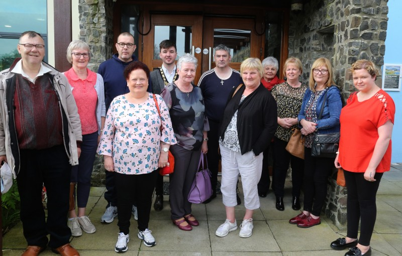 The Mayor of Causeway Coast and Glens Borough Council, Councillor Sean Bateson pictured with members from Arden Day Centre in Dungiven at the recent screening of ‘The Quiet Man’ at Flowerfield Arts Centre in Portstewart.
