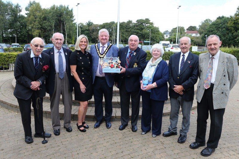 Mayor of Causeway Coast and Glens, Councillor Steven Callaghan pictured with Royal British Legion Chairman, Ronnie Galbraith and volunteers at the launch this year’s RAF Wings Appeal.