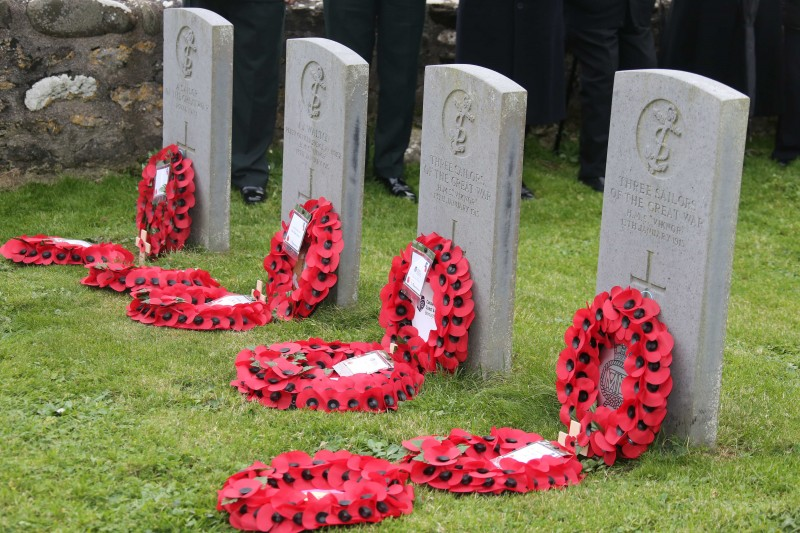 Wreaths were laid as part of the Service of Commemoration on Rathlin Island in St Thomas’ Church graveyard.