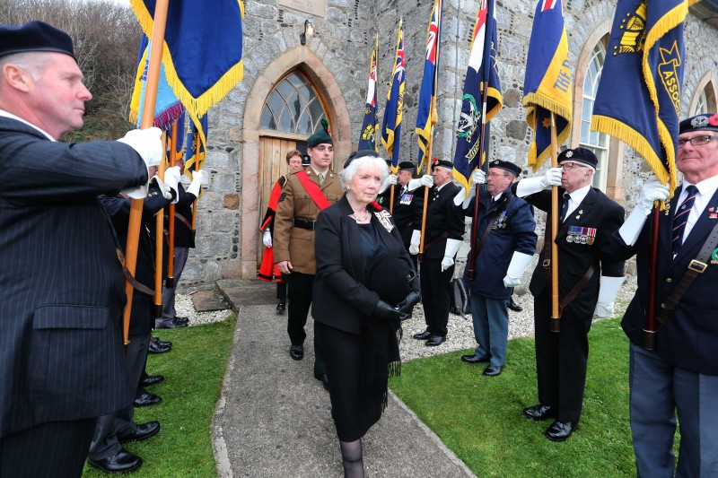 The Lord Lieutenant for County Antrim, Joan Christie OBE, pictured at Rathlin Island’s Service of Remembrance on Sunday.