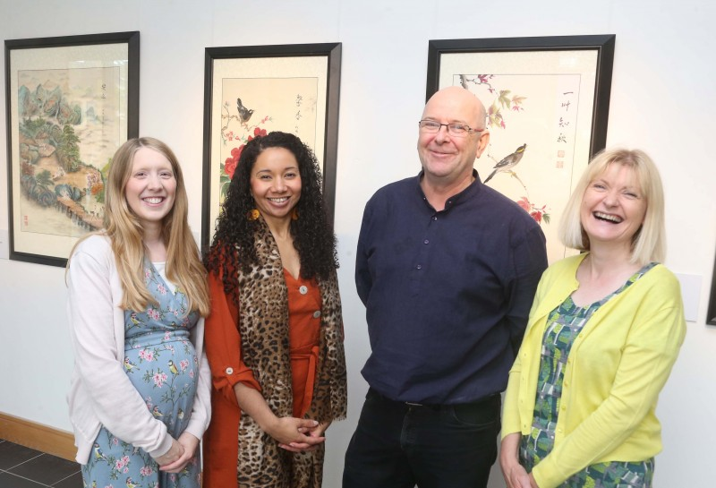Museum Officer Jamie Austin, Arts & Cultural Facilities Officer, Esther Alleyne, Duty Officer Billy Coyles and Cultural Services Manager Margaret Edgar pictured at the launch of ‘A Brush with Nature’ exhibition at the Roe Valley Arts and Cultural Centre in Limavady.