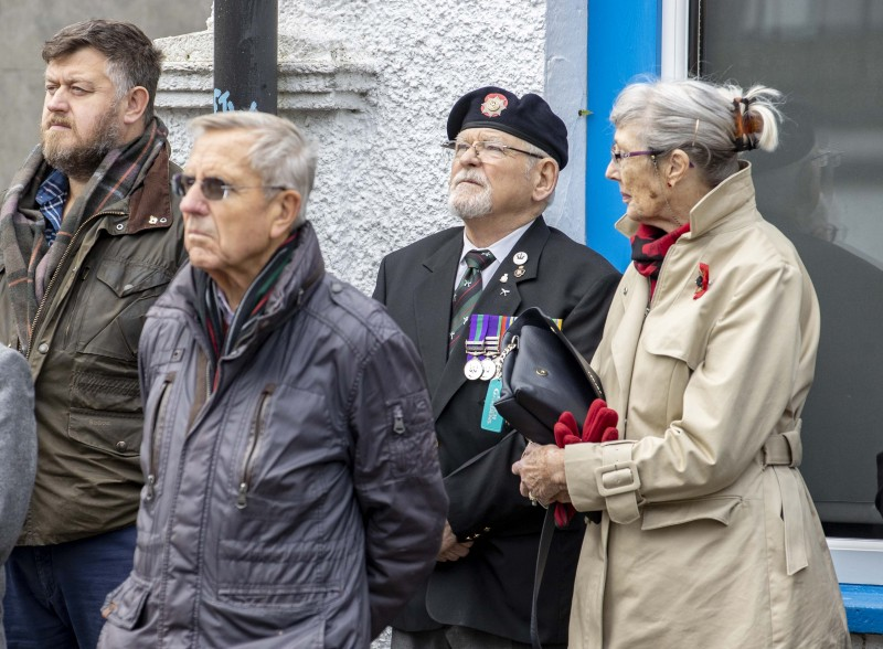 Pictured at the Armistice Day service in Ballymoney.