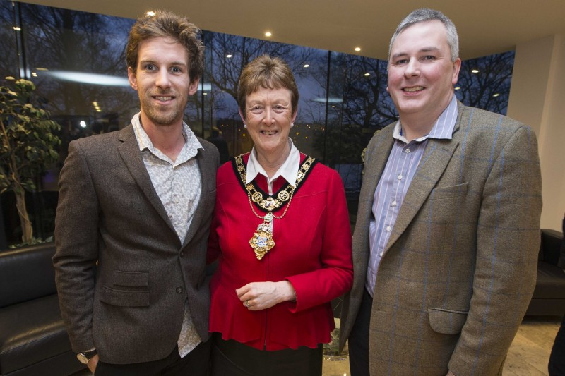 The Mayor of Causeway Coast and Glens Borough Council, Councillor Joan Baird OBE pictured with Josh Wooler from Kiwi & Cooper and Councillor Richard Holmes.