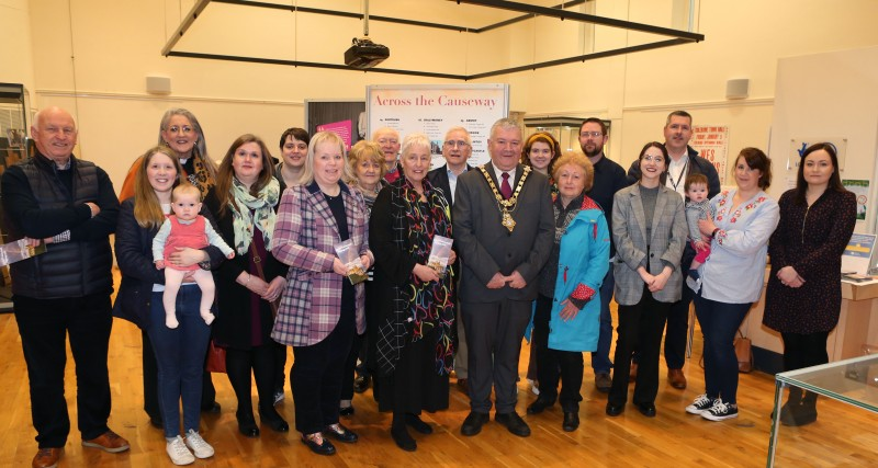 Mayor of Causeway Coast and Glens, Councillor Ivor Wallace with participants, Museum Services and Good Relations staff at the launch of the Royal Connections Heritage Trail in Ballymoney Museum.