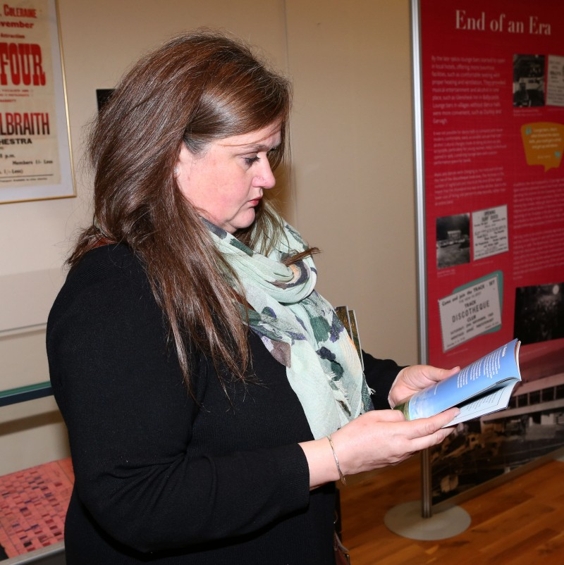 Louise Crawford, Deputy Head of Dalriada School, one of the sites included on the heritage trail, reading about some of the other locations.