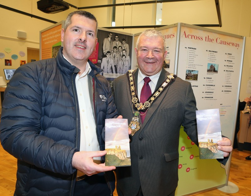 Good Relations Officer, Gerard McIlroy and Mayor of Causeway Coast and Glens, Councillor Ivor Wallace at the Royal Connections Heritage Trail launch.