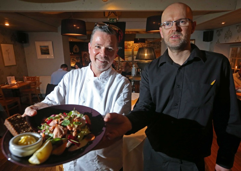 Chef Gary Stewart with Colin Neill from Tartine where a special Game of Thrones inspired evening was held during Causeway Coast and Glens Restaurant Week.