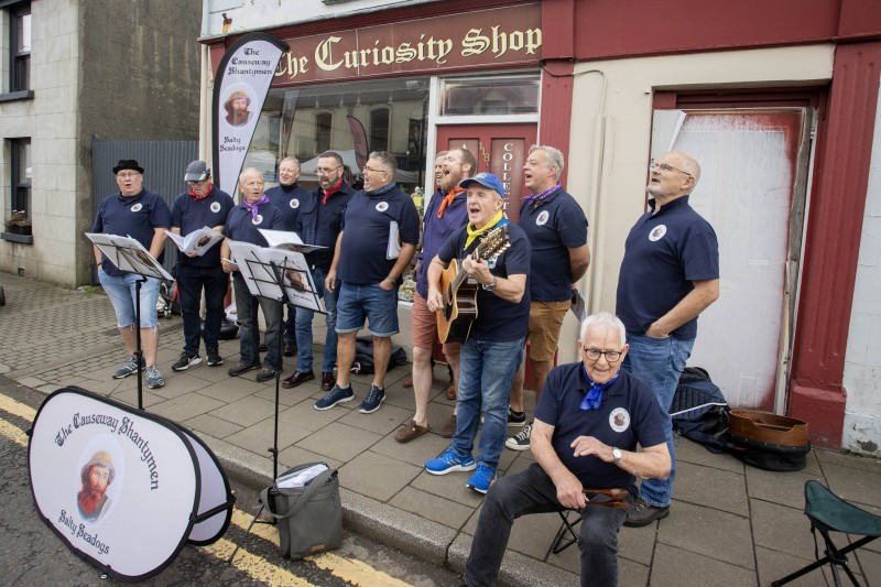 The Causeway Shantymen were just one of many musical acts performing at this year’s Bushmills Salmon and Whiskey Festival.