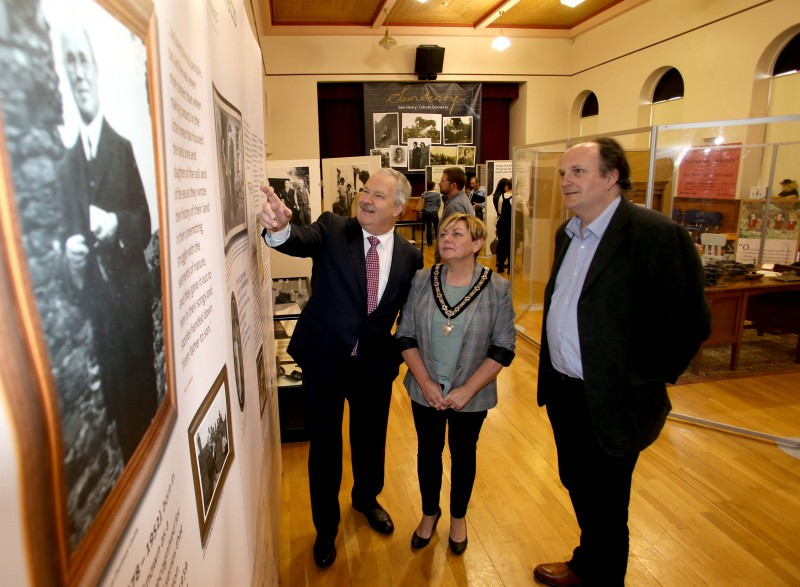 Gordon Craig, Sam Henry’s grandson pictured with The Deputy Mayor of Causeway Coast and Glens Borough Council, Alderman Sharon McKillop and Dr Frank Ferguson from Ulster University at the launch of the ‘Sam Henry: Culture Connects’ exhibition at Ballymoney Museum.