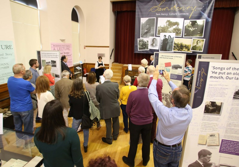Sarah Carson, Museums Officer pictured speaking at the launch of the ‘Sam Henry: Culture Connects’ exhibition at Ballymoney Museum.