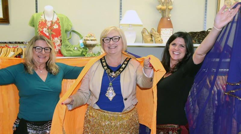 The Mayor of Causeway Coast and Glens Borough Council, Councillor Brenda Chivers pictured celebrating World International Day of Peace with Petra Allan and Niamh Mc Comish at the Save the Children shop in Ballycastle.