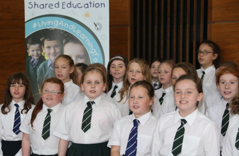 A special cross community choir performance from pupils in Killowen Primary School and St John’s Primary School in Coleraine was held in Cloonavin recently to mark Shared Education Week.
