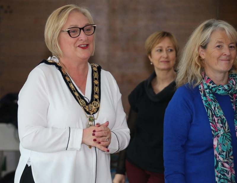 The Mayor of Causeway Coast and Glens Borough Council, Councillor Brenda Chivers pictured at the special cross community choir performance in Cloonavin.