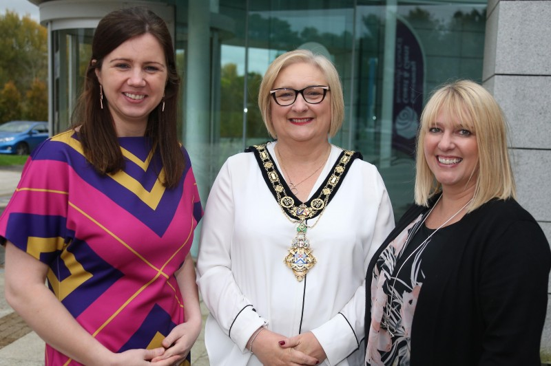 The Mayor of Causeway Coast and Glens Borough Council, Councillor Brenda Chivers pictured with Helen Mc Donnell, Principal of St John’s Primary School, Coleraine and Arlene Moon, Principal of Killowen Primary School in Coleraine.