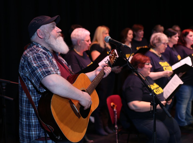 Local singer Paddy Nash joined the choir during their performance at Roe Valley Arts and Cultural Centre, Limavady.