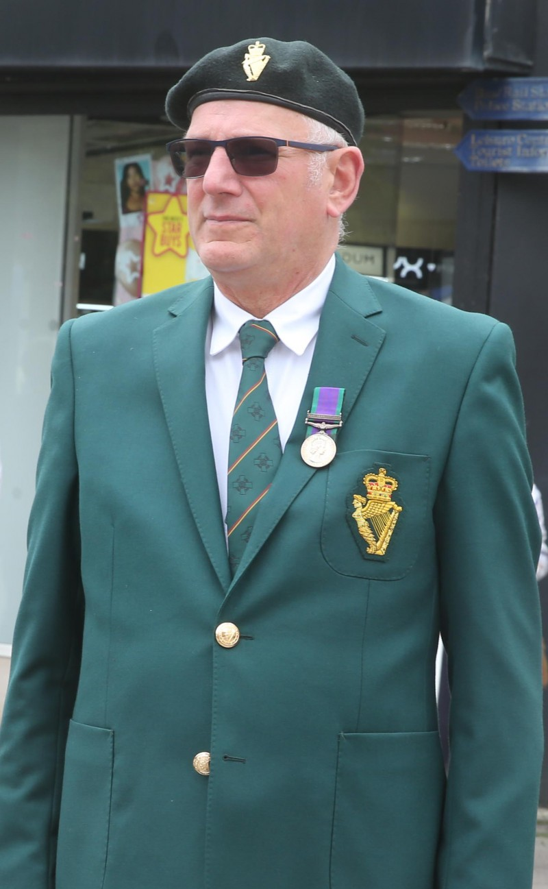 Stephen Smyth, representing the UDR Assocation, pictured at the Battle of the Somme commemoration in Coleraine.