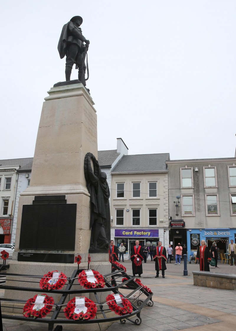 The War Memorial in Coleraine, where a service to remember the Battle of the Somme took place on Thursday 1st July 2021.