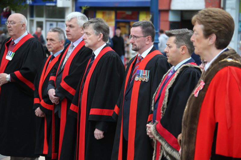 Members of Causeway Coast and Glens Borough Council pictured at the Somme commemoration in Coleraine on Saturday.