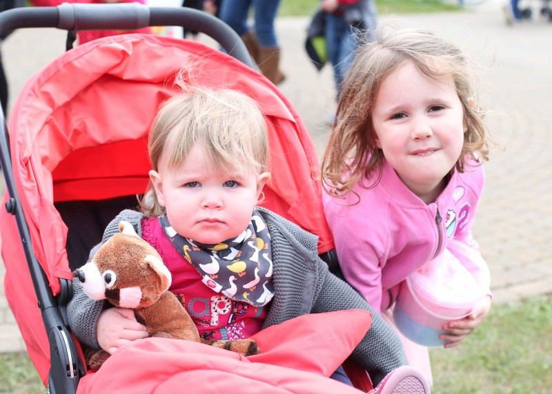 Evie and Grace Nicholl pictured enjoying the family fun day at Ballymoney Spring Fair.