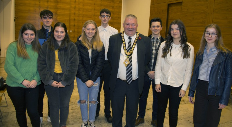 The Mayor of Causeway Coast and Glens Borough Council, Councillor Ivor Wallace, pictured with some of the St John Ambulance volunteers recognised at the reception.