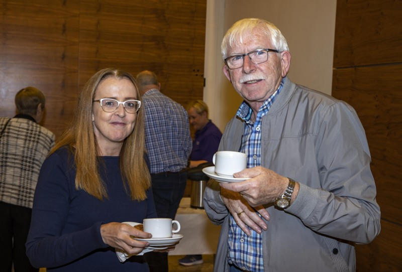 Eugene Kelly pictured with Councillor Cara McShane at a reception for St Vincent de Paul volunteers.