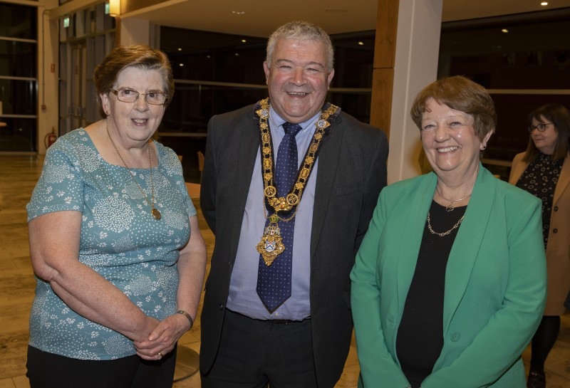 Mary Wade, North Regional President and Ann Irwin, Area President, pictured with the Mayor of Causeway Coast and Glens Borough Council, Councillor Ivor Wallace.