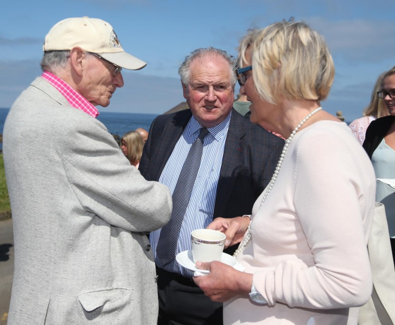 Maurice McAleese chats with Alderman Norman Hillis and Barbara Dempsey.
