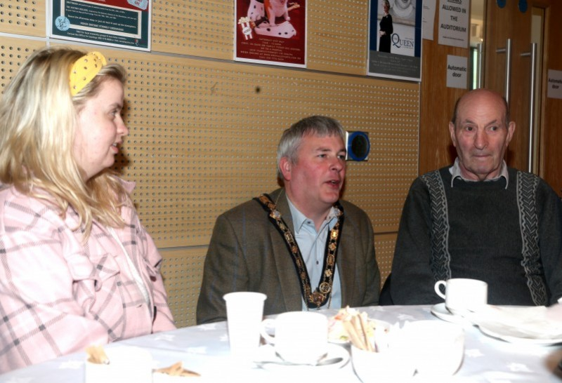 The Mayor of Causeway Coast and Glens Borough Council, Councillor Richard Holmes chats with guests at the Vintage Tea Dance.