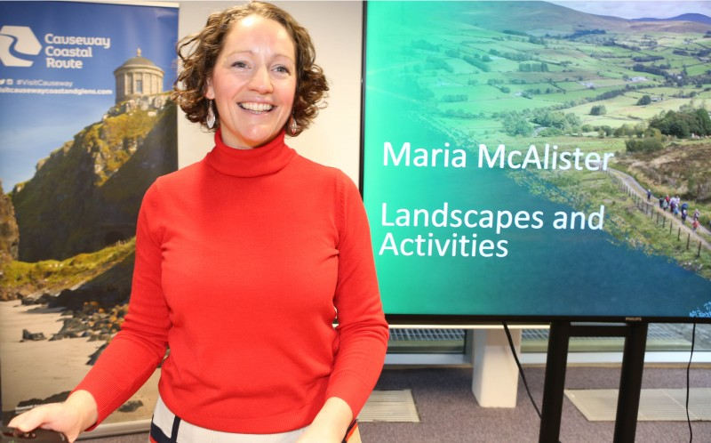 Maria McAlister, Landscapes and Activities Interim Manager at Tourism NI, addressing participants at the networking and support event in Cloonavin.