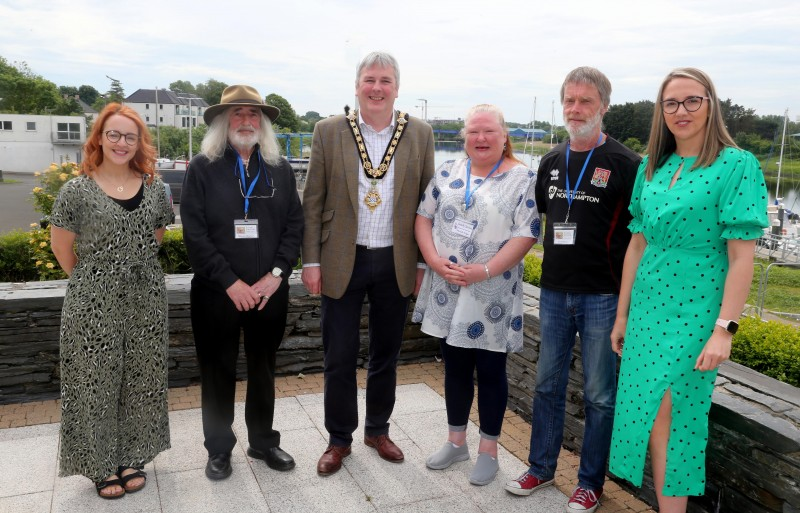 Community Facilities Development Officer Colleen Moran (left) pictured with the Mayor of Causeway Coast and Glens Borough Council Councillor Richard Holmes, Ciara McNickle from Causeway Volunteer Centre and representatives from the Butterfly Survivors group.