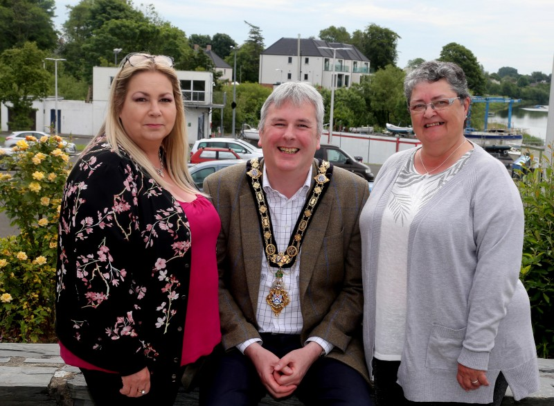 Patricia McQuillan and Mary Gibson from Moneydig Rural Group pictured with the Mayor of Causeway Coast and Glens Borough Council Councillor Richard Holmes.
