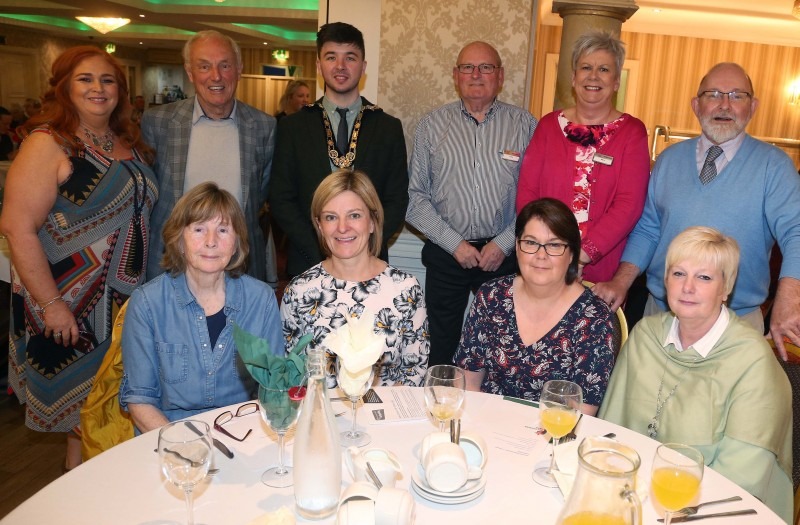 The Mayor of Causeway Coast and Glens Borough Council Councillor Sean Bateson pictured with members of Magilligan Community Association at the Volunteers’ Week celebration at The Bushtown Hotel.
