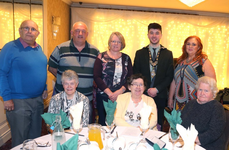 Boveedy Community Association members pictured with the Mayor of Causeway Coast and Glens Borough Council Councillor Sean Bateson at the Volunteers’ Week celebration at The Bushtown Hotel.
