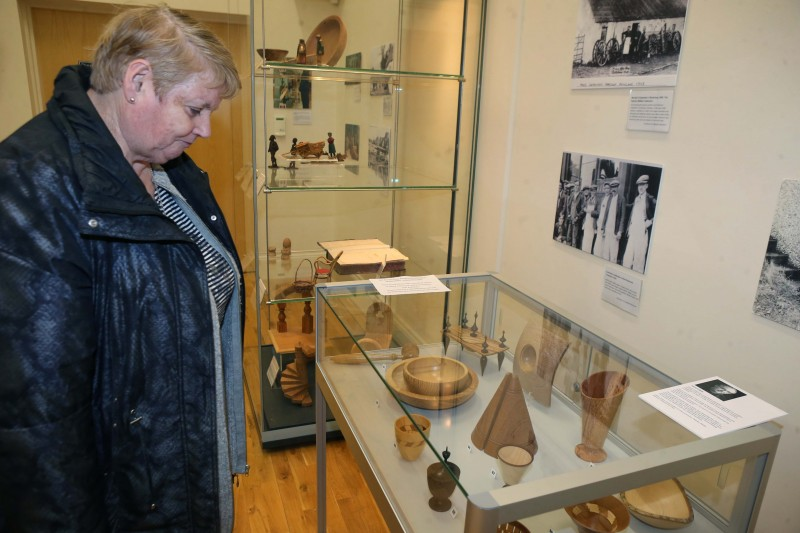 Award winning woodturner Minnie Emmerson pictured at the launch of the annual Woodturning Exhibition in Ballymoney Museum.
