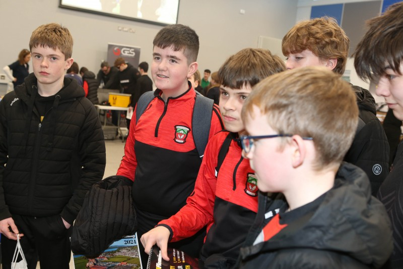 Pupils from Gaelscoil Neachtain, Dungiven attending the interactive roadshow at NWRC Limavady Campus.