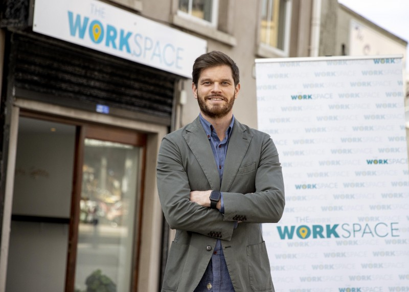 Ben Brennan pictured outside The WorkSpace, a new remote working and hot desk hub located on Eglinton Lane in Portrush.