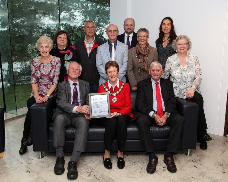 The Mayor of Causeway Coast and Glens Borough Council, Councillor Joan Baird OBE pictured during a recent reception with members of the Zomba Action Group to mark the signing of a new Memorandum of Understanding with Zomba City Council and Causeway Coast and Glens Borough Council.