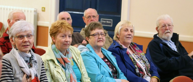 Some of those who attended the musical evening with Scad the Beggars in Ballymoney Town Hall.