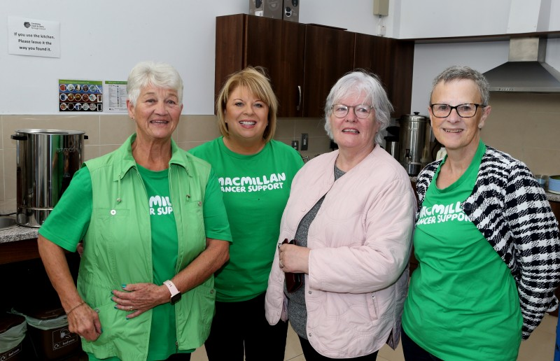 Pictured at Council’s Macmillan Coffee Morning, Linda McCandless, Alana Mullan, Paula Mulholland, Catherine Morrison- Move More participants.