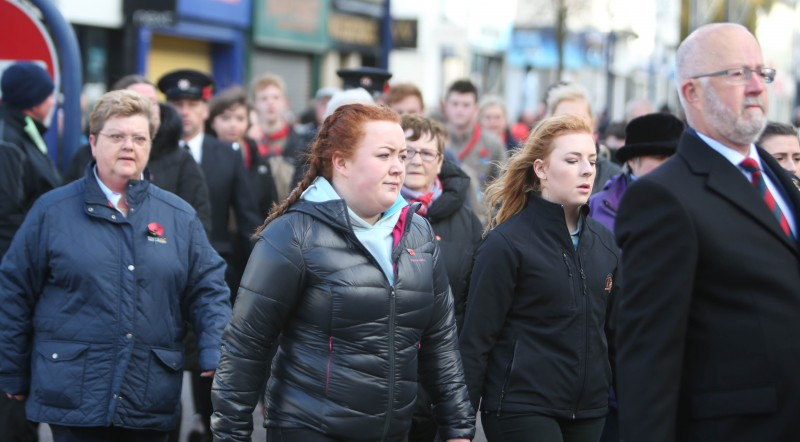 Pictured at the Remembrance Sunday service in Coleraine.