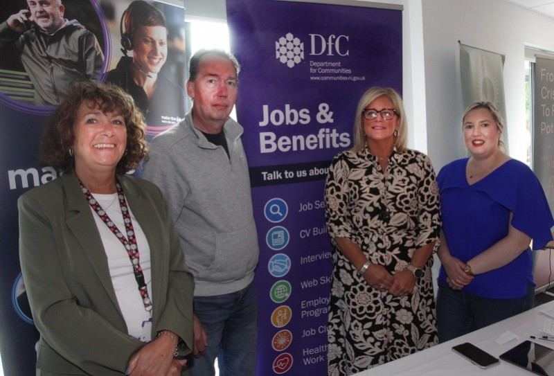 Claire Hodges, Victor Rutherford, Amanda O’Donnell, and Louise Boyle from Coleraine Jobs and Benefits Office.