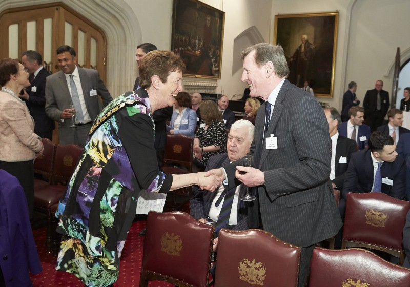 The Mayor of Causeway Coast and Glens Borough Council Councillor Joan Baird OBE, pictured in London with Lord Trimble.