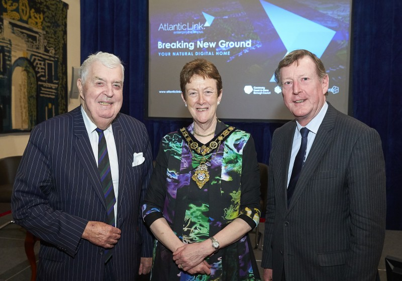 The Mayor of Causeway Coast and Glens Borough Council Councillor Joan Baird OBE pictured with Lord Kilclooney, John Taylor, and Lord Trimble in London.