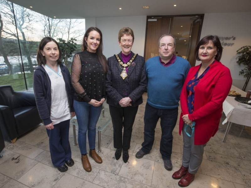 The Mayor of Causeway Coast and Glens Borough Council, Councillor Joan Baird OBE, pictured with representatives from the Northern Health and Social Care Trust Catherine McCready, Claire Reid, Robert Brown and Paula Hanna.