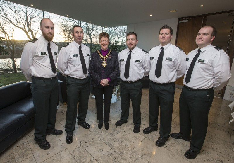 The Mayor of Causeway Coast and Glens Borough Council, Councillor Joan Baird OBE pictured with representatives from PSNI at the reception.
