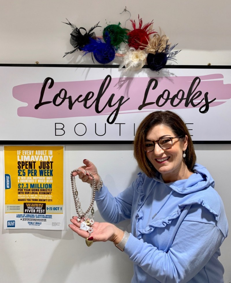 Cherry from Lovely Looks will have a range of beautiful jewellery on offer during Totally Locally Limavady Fiver Fest from 9th to 23rd October.