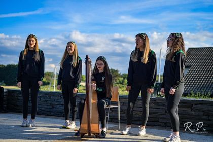 Members of the Scór na nÓg set-dancing team from Glenullin GAC perform during the recent reception in Cloonavin.