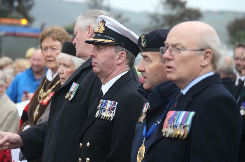Pictured at the HMS Drake centenary commemoration in Ballycastle.