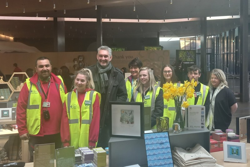 Dr Peter Bolan, Director of Ulster University’s International Travel and Tourism Management programme, pictured with students who helped on the day along with Laurence and Esther from the National Trust.