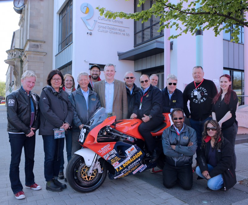 The Macau delegation, which included senior management from the Macau Grand Prix, including Patrick Castro, Track Manager and members of the Automobile Association of Macau pictured during their visit to Roe Valley Arts and Cultural Centre with representatives of Causeway Coast and Glens Borough Council’s Museum Services.